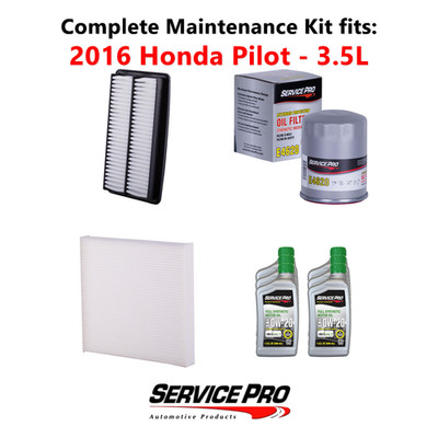 2016 Honda Pilot 3.5L Complete Cabin, Air & Oil Filter Kit (0W-20)