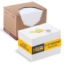 Oil Absorbent Pads 200 Pack 15x20 White Spill