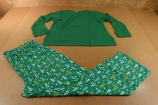 Collections Etc Womens XL Green Cozy Henley Style Forest 2-Piece Pajama Set NWT