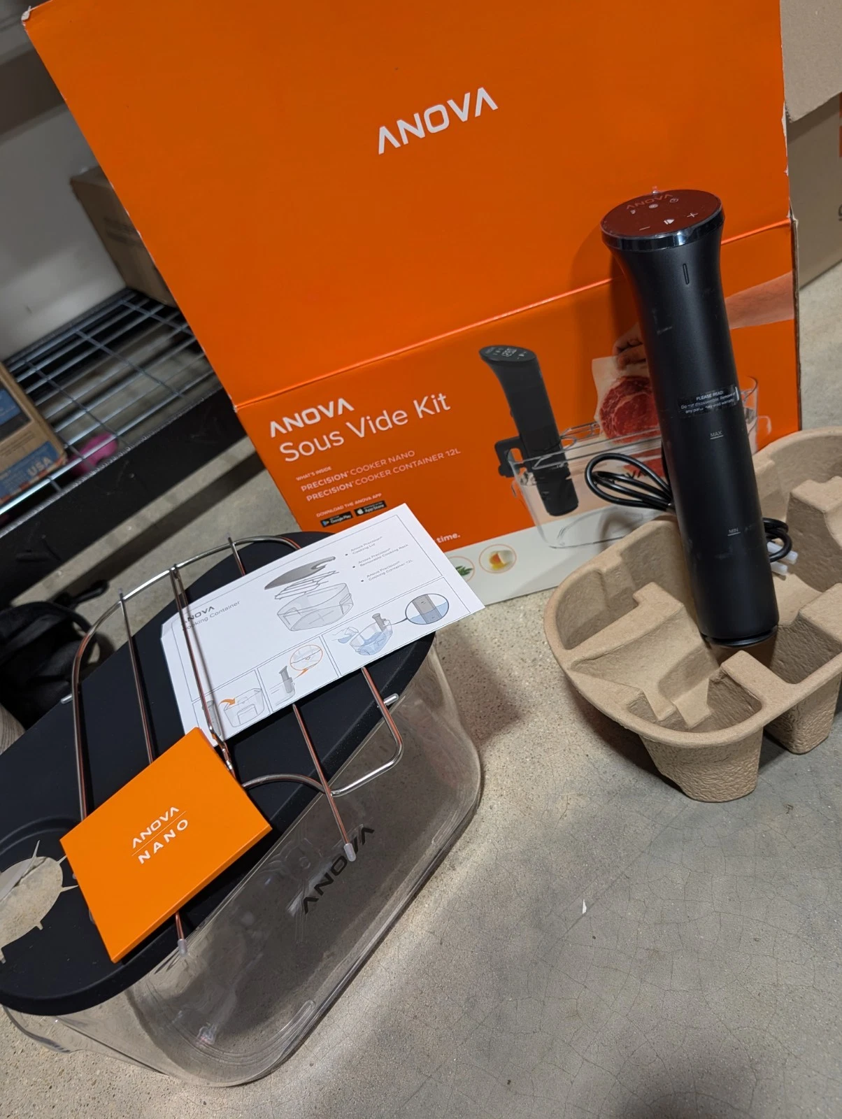 Anova Sous Vide Kit AN400 Precision Cooker Nano + 12L Container Lid Rack Clamp
Opens in a new window