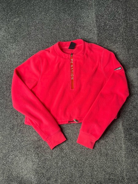 P.E Nation Double Team Sweatshirt Womens Extra Small Pink Cropped Jumper Ladies