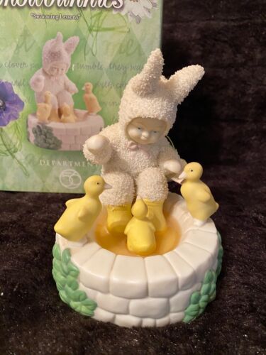 Department 56 Snowbunnies “Swimming Lessons” 2000 Bunny with Chicks 56.26356 - Picture 1 of 6