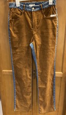 NWT Good American Icon Mixed Faux Suede Stretch Denim sz 10 Size Jeans SO CUTE