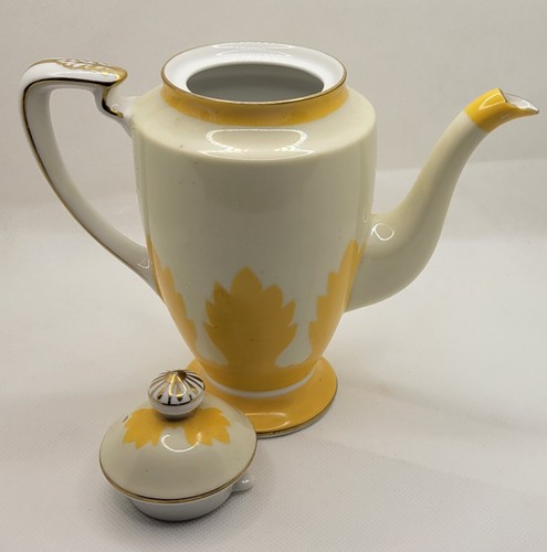 Vintage Noritake Art Deco Coffee Pot Porcelain Hand Painted 6.5" Chocolate Tea - Picture 8 of 13