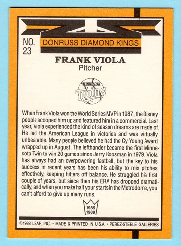 1989 Donruss "Diamond Kings" - Pick Card For SET - MLB - Picture 47 of 55