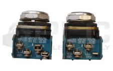 LOT OF 2 ALLEN BRADLEY 800T-A... /N PUSH BUTTON W/ 800T-XAR /A CONTACT BLOCK