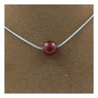 Halskette 1 Perle Achat Rot 8 Mm Kette Aus Edelstahl