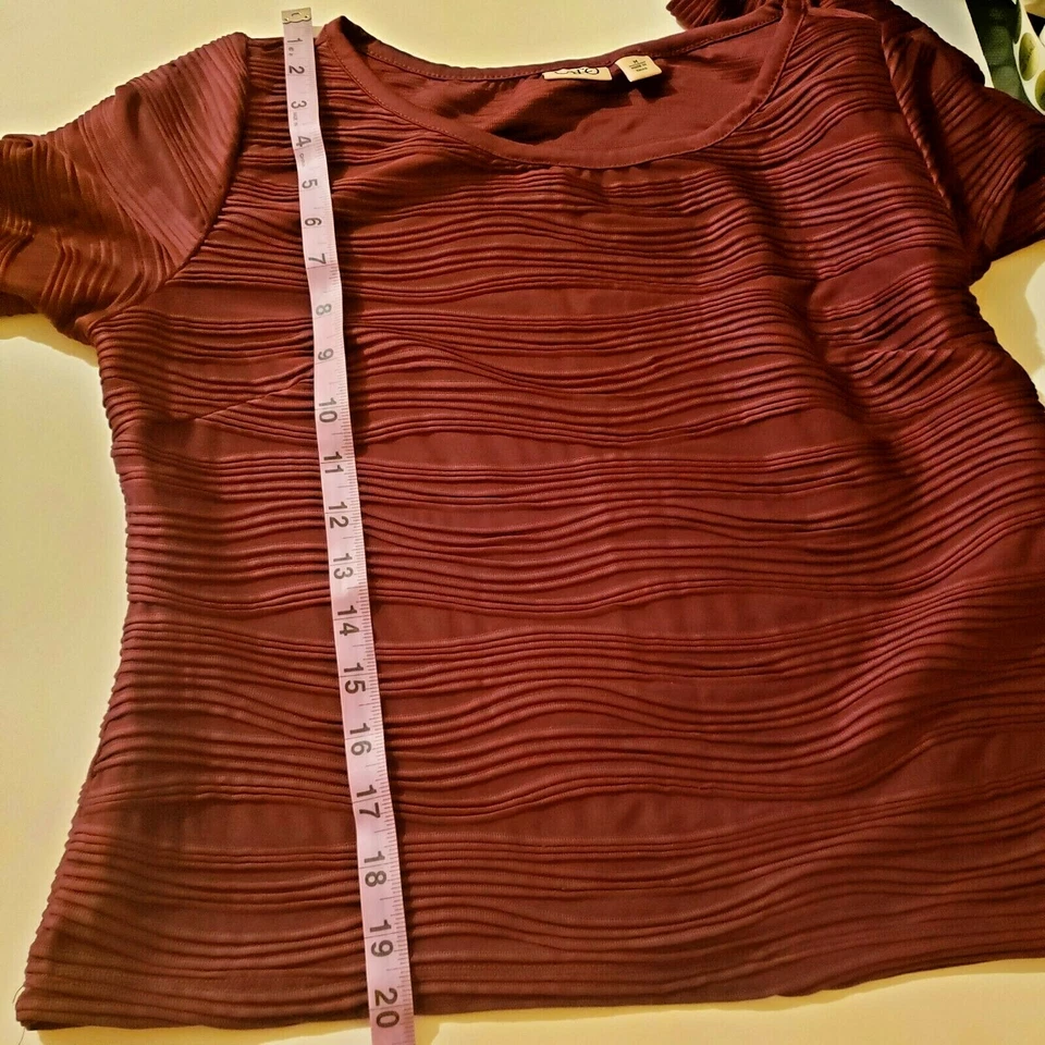 Cato Women’s blazer Size Medium Burgundy Long Sleeve formal blouse — 第 3/4 张图片