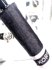 Michael Kors Fashion Designer Black Umbrella MK Signature Rain Sun Protection