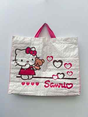 2010 Toy's R Us große weiße Tragetasche Hello Kitty Sanrio Thema 25''x20,5''x7,5''
