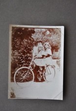 Fotografia Originale Bicicletta Velocipede Bambine con Signora fine 1800