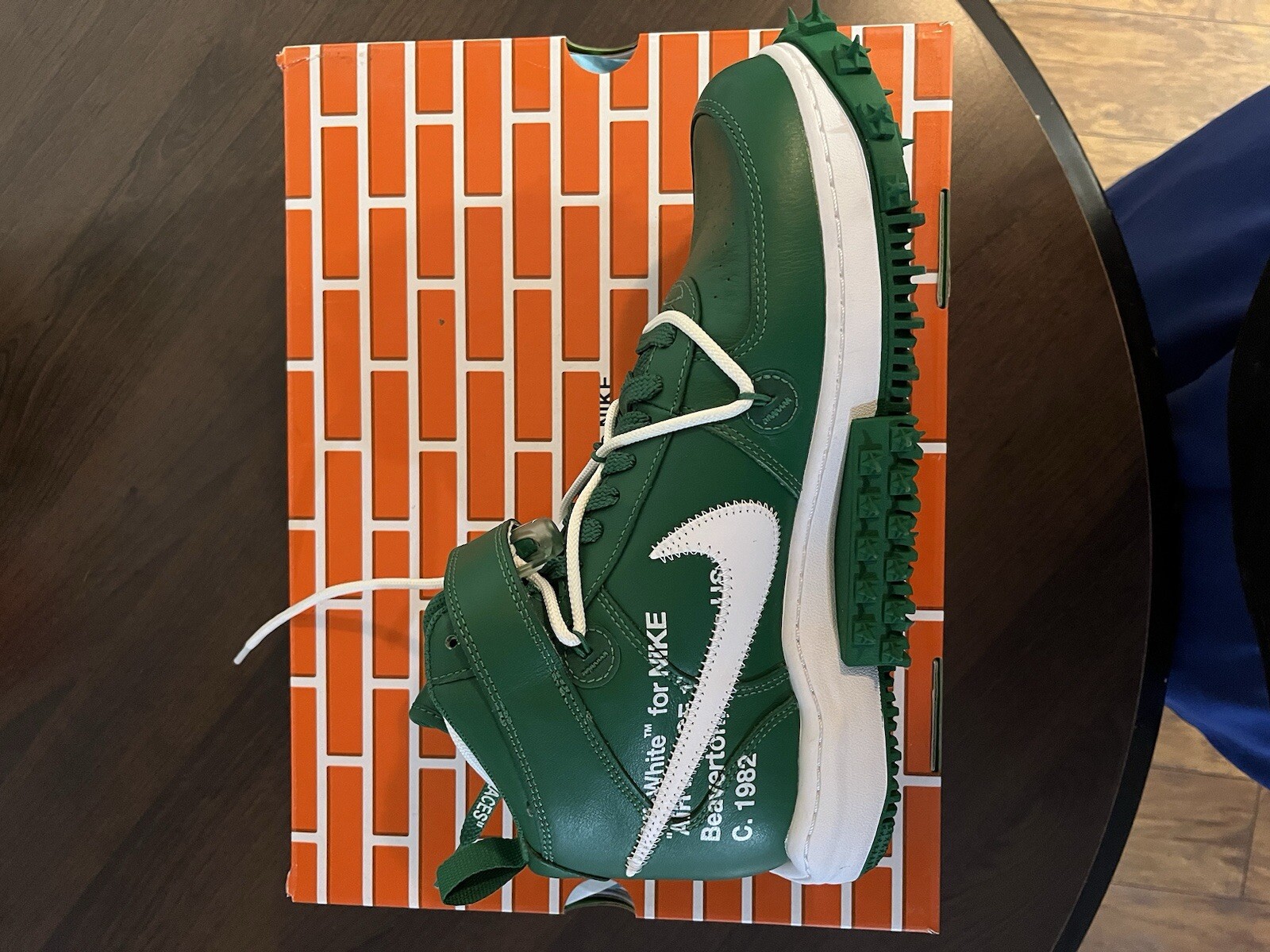 OFF WHITE X NIKE Taglia 11 Nike Off White x Air Force 1 SP pelle verde pino medio