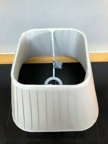 Dove Grey Pleated Square Fabric Lampshade 30cm Wide, 21cm Tall - Picture 5 of 10