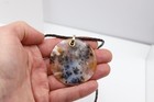Valentine Dendritic Moss Agate Necklace Natural Stone Pendant 14k Gold & Cord — photo 5