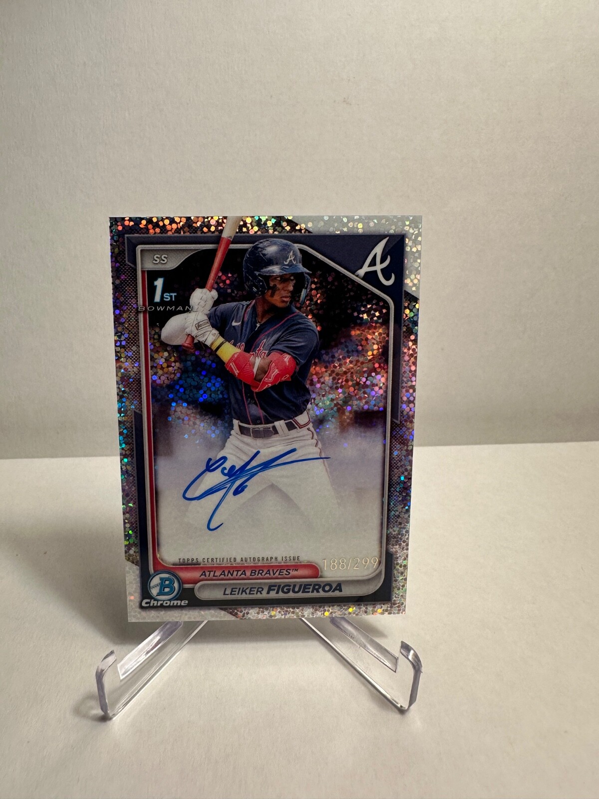 2024 Bowman Chrome - Autographs Speckle Refractor #CPA-LF Leiker Figueroa /299