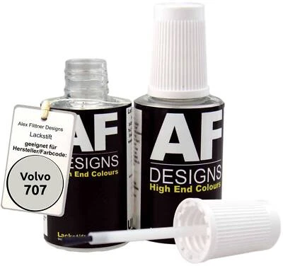 ALEX FLITTNER DESIGNS Penna vernice per Volvo 707 Crystal White Perl asciugatura rapida 2 x 20 ml vernice auto