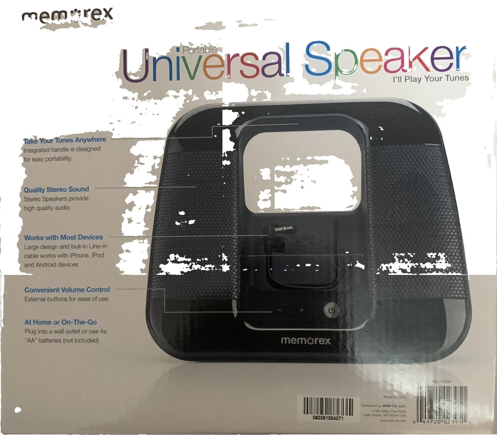 Reproductor de audio Memorex Muelles y mini altavoces con Bluetooth