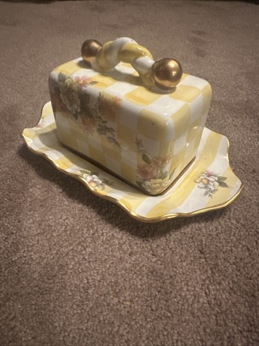 Mackenzie-Childs Honeymoon Yellow Dandy Lion Lemon Curd Covered Butter Dish - Picture 5 of 14