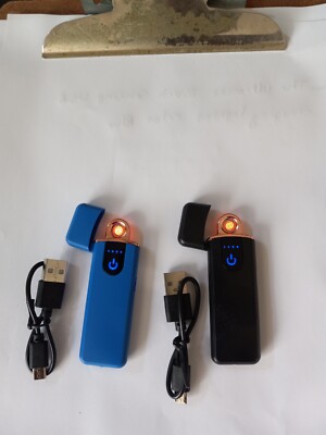 2piecs The Ultimate Touch Sensing USB Charging Lighter Color Black And Blue