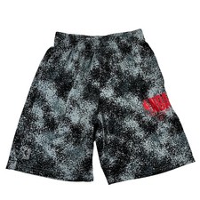 NBA Logo Digital Camouflage Basketball Shorts Gray Black Elastic Waist Sz Small