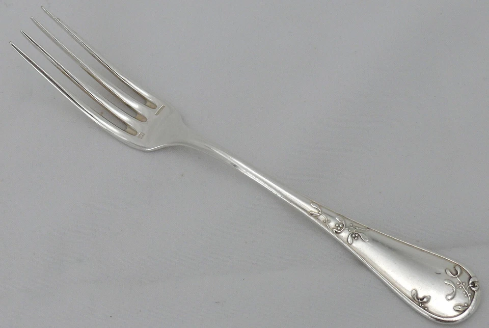 Ercuis modèle GUI, 6 fourchettes de table en métal argenté, Art Nouveau. - Photo 2/4