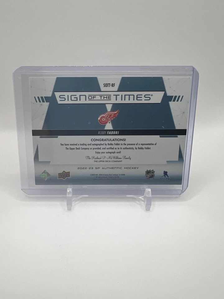 22-23 SP Authentic Sign Of The Times Robby Fabbri #SOTT-RF - Image 2 of 2