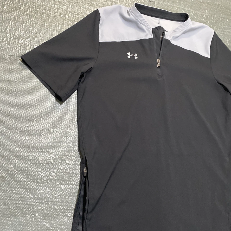 Camisa Under Armour Triumph Cage Béisbol Bateo Negro Gris Niños XL Chaqueta Viento Foto 3 de 4