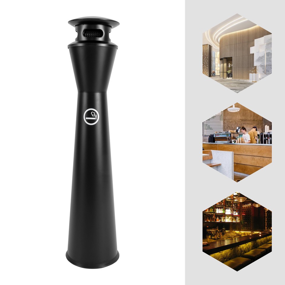 Stainless Steel Garbage Can Floorstanding Cigarette End Ashtray W/ Inner Barrel eBay