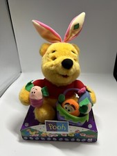 Vintage Winnie the Pooh Easter Plush Basket Piglet Tigger Bunny 1999 NOS 90s