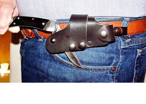 Quick Draw Release Leather Knife Sheath for Buck 110 Knives - 第 3/5 張圖片