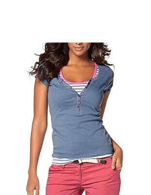 Shirt und Top Damen von Flashlights - Blau/Pink Gr. 48/50 NEU