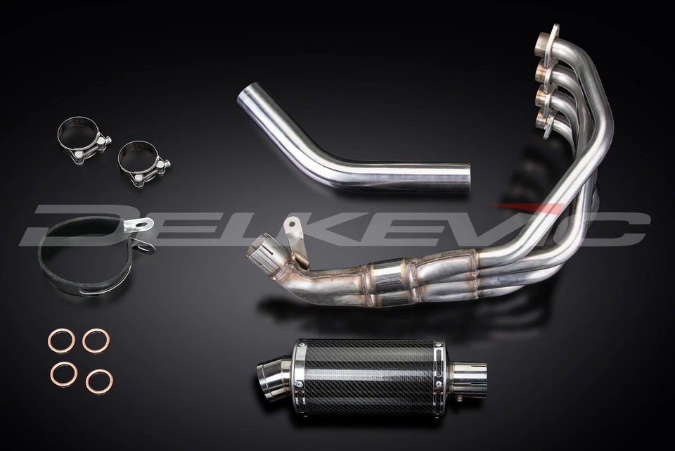 Honda CBR900RR CB900F 919 1992-2008 Complete Exhaust 4-1 9" Oval Carbon Muffler - Image 4 of 4