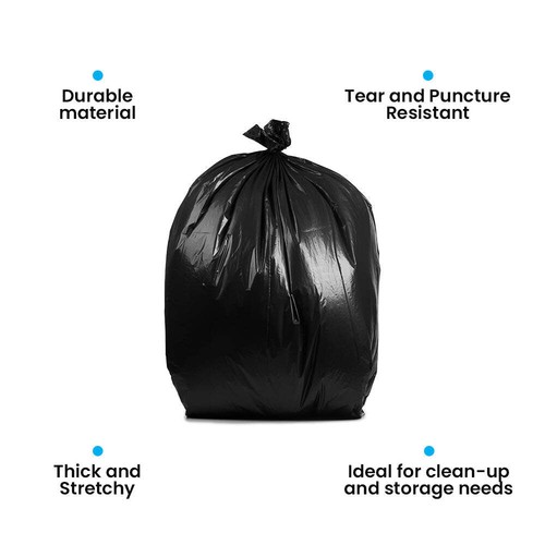 42 Gallon Contractor Bags: Black, 3 MIL, 33x48, 32 Bags. - Picture 2 of 9