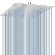 Rainfall Shower Head Brushed Nickel 12 Inch Square Stainless Steel High Pressure
