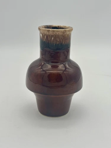 1960s Hull U.S.A. Brown Drip Glaze Pottery Crestune Carafe Decanter w/o Lid