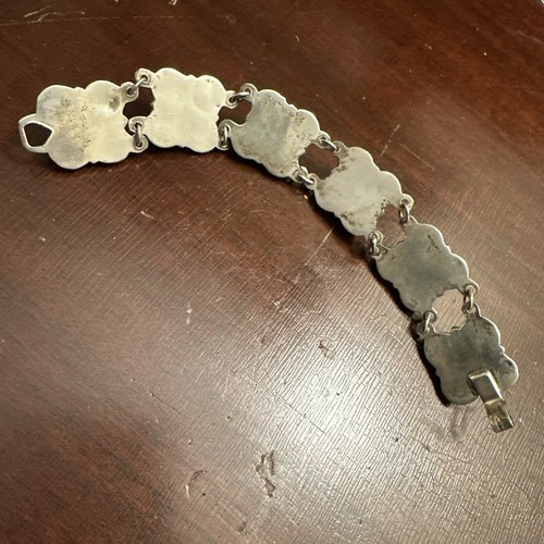 Pulsera México Plata Esterlina Media Bola Forma Hueca Burbuja Vintage 6 Eslabones 7.25 - Imagen 11 de 15