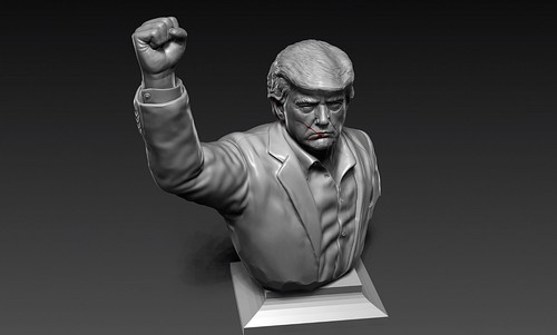 Paquete de 2 Estatua Bomba Puño Donald Trump Lucha Mármol Impresión 3D Estatua 323mm - Imagen 4 de 12