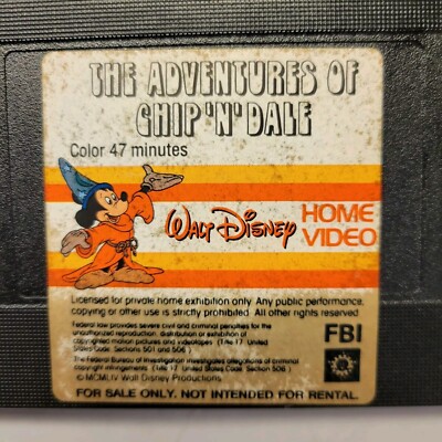 The Adventures of Chip N Dale VHS Walt Disney Home Video Film