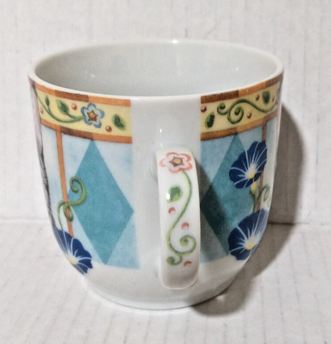 The Meow Collection - Tazza Tabby Grigio/Grigio Gatto e Fiori Blu - Andrea by Sadek - Foto 4 di 6