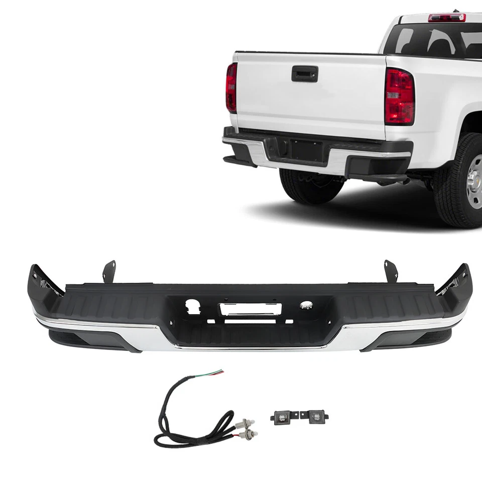 Chrome Rear Step Bumper Assembly For 2015-2022 Chevy Colorado GMC Canyon Foto 2 de 4