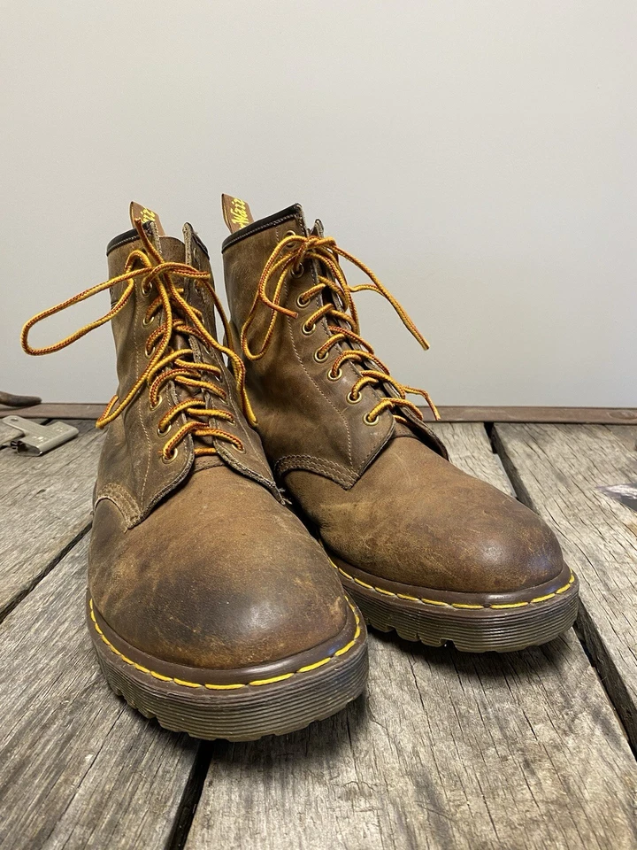 Botas DE COLECCIÓN AÑOS 80 DOC DR MARTENS Marrón Para Hombre Talla 12 Reino Unido Skinhead Punk Foto 4 de 4