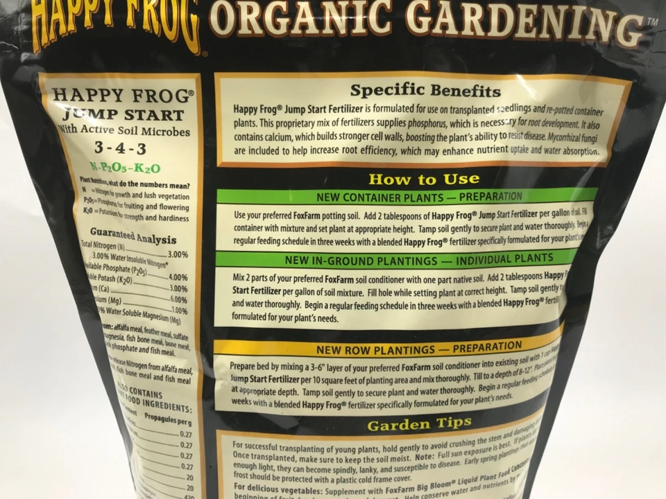 Fox Farm Happy Frog Jump Start 3-4-3 Fertilizer 4lb Bag - Image 3 of 4