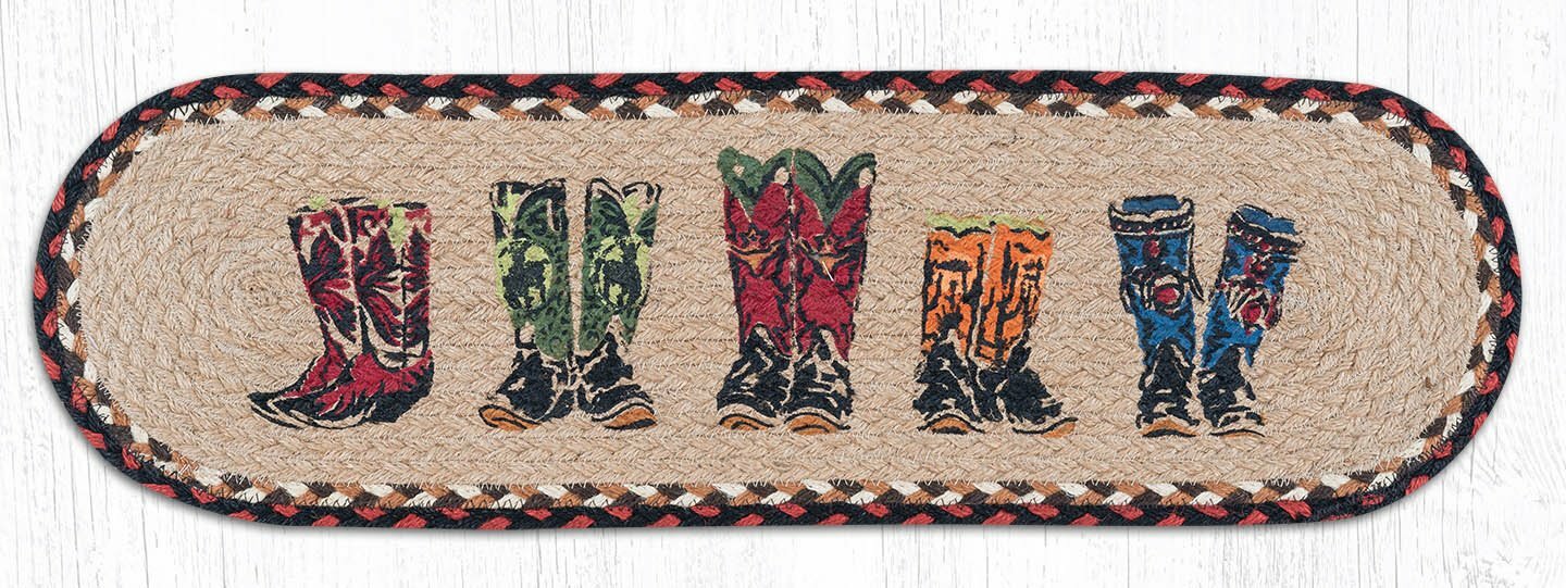 Cowboy Boots Small Table Runner, Stair Tread Earth Rugs, 27