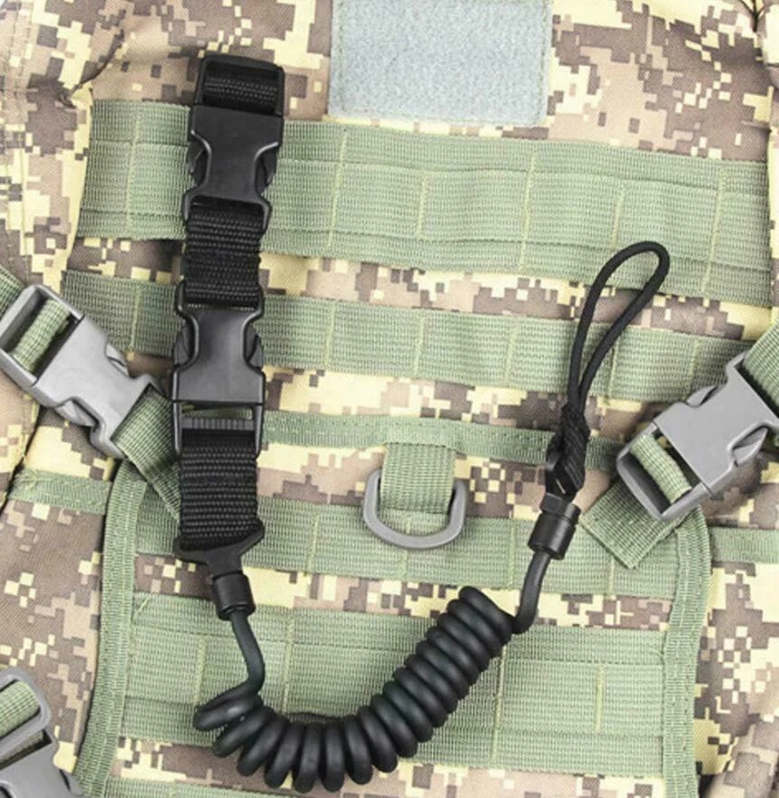 Tactical Pistol Lanyard Sling Handgun Elastic Secure Spring Retention Rope Sling - Image 4 of 4