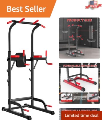 Comfortable Adjustable Power Tower with Foam Pads - Ideal for Family Fitness