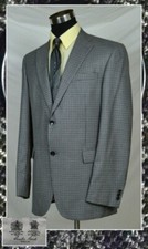 Purple Black  Gray Houndstooth Silk  Wool Sport Coat Size 42L By Austin Reed