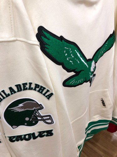 PHILADELPHIA EAGLES HOODY MENS PRO STANDARD BEIGE/KELLY GREEN - Picture 4 of 7