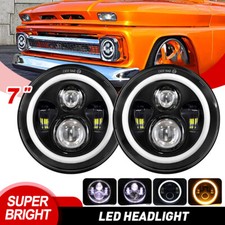 2x Faros LED redondos de 7"" anillo halo haz alto/bajo para camioneta Chevrolet C10 C20 G30