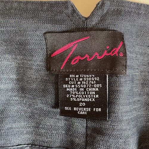 TORRID Ruched Denim SKIRT Shirred Sides BodyCon Back Slit Side Zip Plus Size 20 - Picture 2 of 5