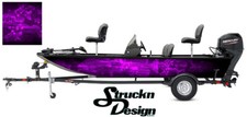 Crappie Fishing Fish Boat Bass Vinyl Skeletons Decal Purple Black Wrap Graphic  